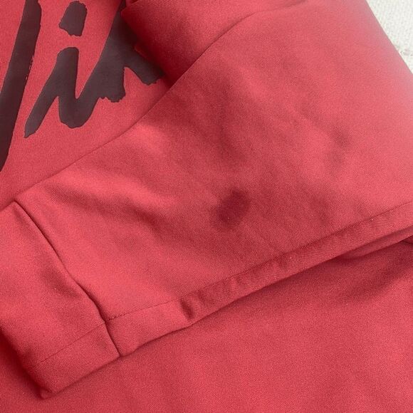 Nike Womens Pullover Hoodie Sweatshirt Active Pocket Swoosh Pockets Red Medium - Picture 10 of 10